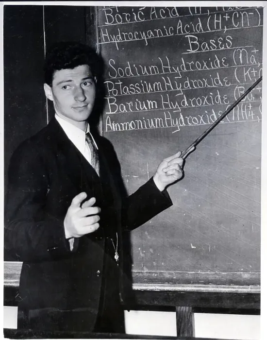 Framed Print : Abe Krems Standing at Blackboard Framed Print : Abe Krems Standing at Blackboard