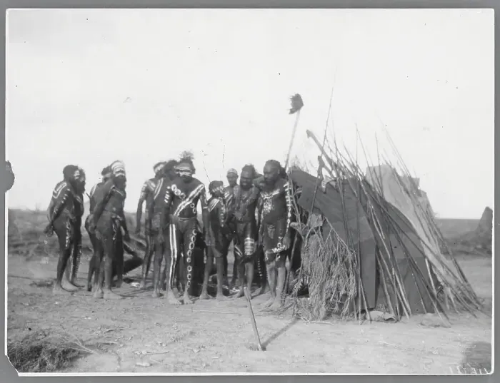 Framed Print : Aborigines Preparing for Tribal Ceremony Framed Print : Aborigines Preparing for Tribal Ceremony