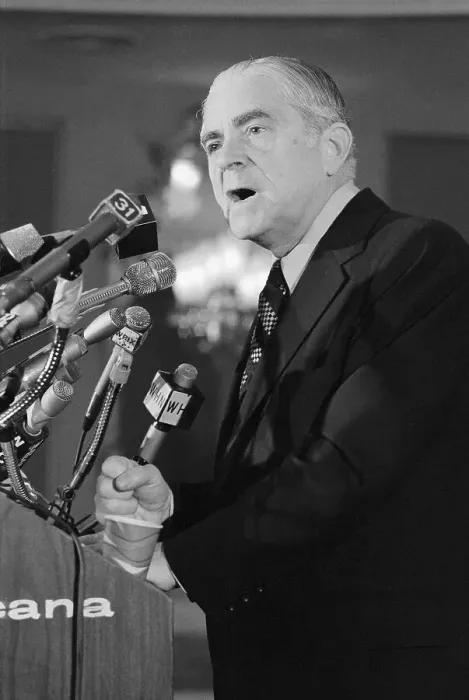 Framed Print : Abraham Beame Speaking at a News Conference Framed Print : Abraham Beame Speaking at a News Conference