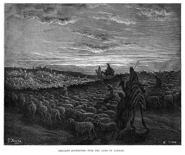Abraham journey to Canaan engraving 1870