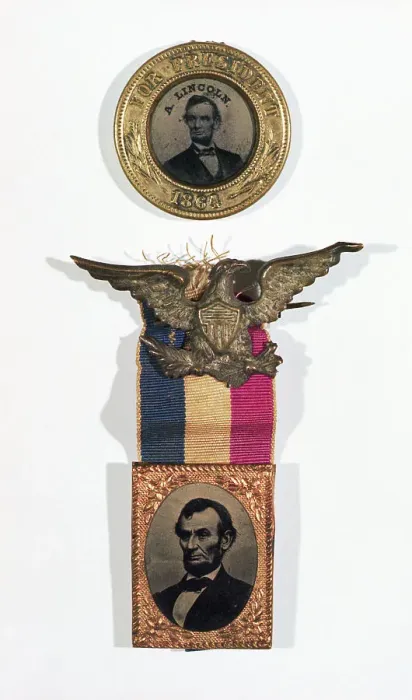 Framed Print : Abraham Lincoln Campaign Badges Framed Print : Abraham Lincoln Campaign Badges