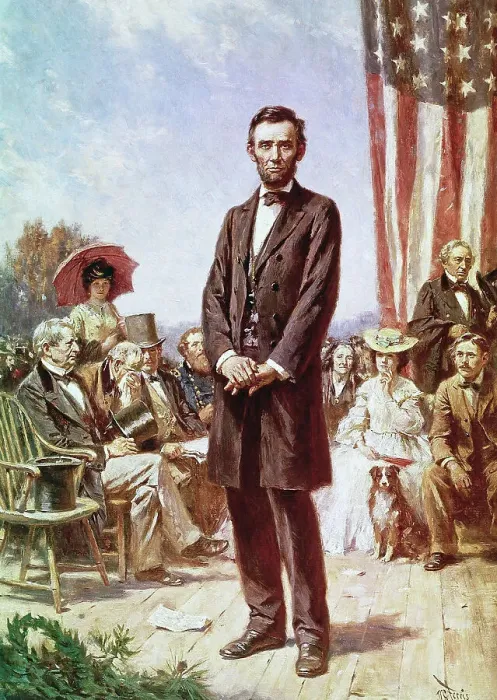 Framed Print : Abraham Lincoln at the Gettysburg Address by Jean Leon Gerome Ferris Framed Print : Abraham Lincoln at the Gettysburg Address by Jean Leon Gerome Ferris