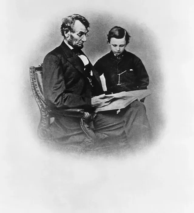 Framed Print : Abraham Lincoln and Son Framed Print : Abraham Lincoln and Son