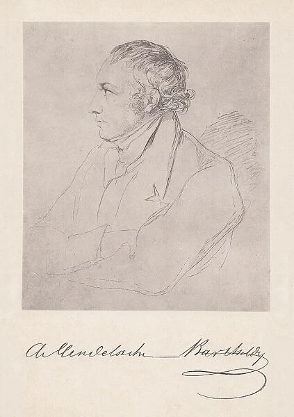 Abraham Mendelssohn Bartholdy (1776-1835, German banker, collotype, published in 1882