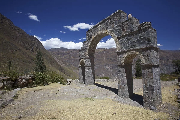 absence, achievement, aesthetic, angle view, arch, arequipa, blue sky, built structure