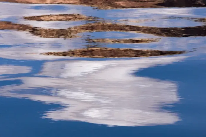 Framed Print : Abstract design of canyon wall and sky reflections, Glen Canyon National Recreation Area, Utah, USA Framed Print : Abstract design of canyon wall and sky reflections, Glen Canyon National Recreation Area, Utah, USA