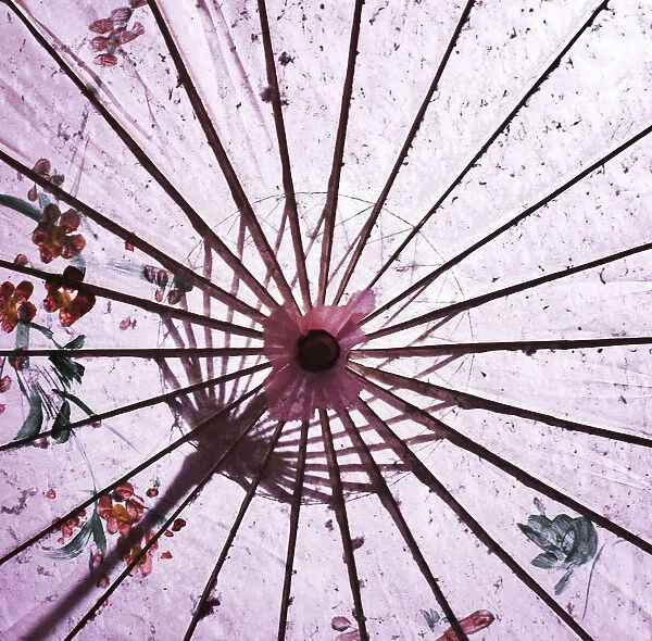 Abstract shot of Japanese umbrella, Camden, London, UK