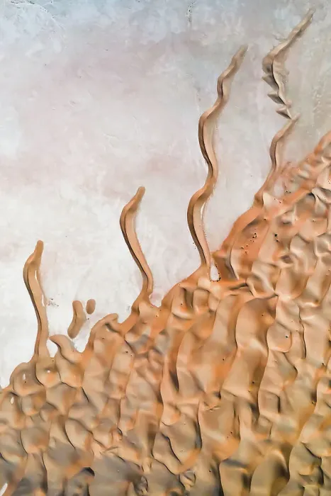 Framed Print : Abstract swirls in the desert dunes, United Arab Emirates
