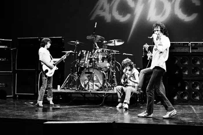 Framed Print : AC / DC Rehearses For Gig