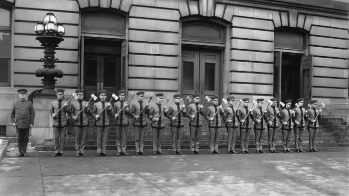 Framed Print : academy, adults, archival, axes, black + white, black and white, ceremony, firefighters Framed Print : academy, adults, archival, axes, black + white, black and white, ceremony, firefighters