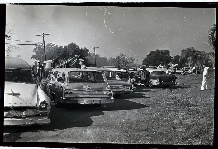 Framed Print : Accident-Damaged Cars Parked Framed Print : Accident-Damaged Cars Parked