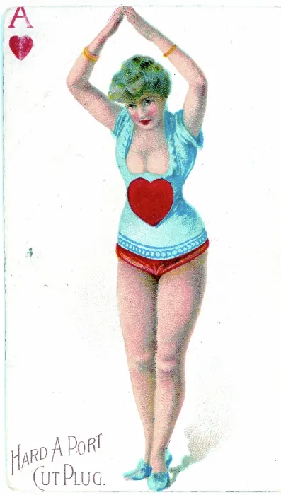 Framed Print : Ace of Hearts Playing Card, Hard A Port Cut Plug Tobacco Card, 1890s