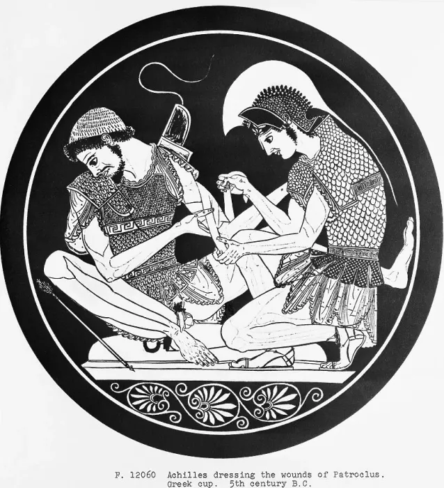 Framed Print : Achilles Dressing Wounds / Patroclus;Plate Framed Print : Achilles Dressing Wounds / Patroclus;Plate