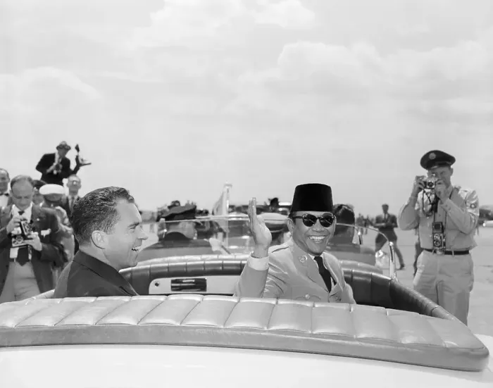 Framed Print : Achmed Sukarno Waving from His Limousine Framed Print : Achmed Sukarno Waving from His Limousine