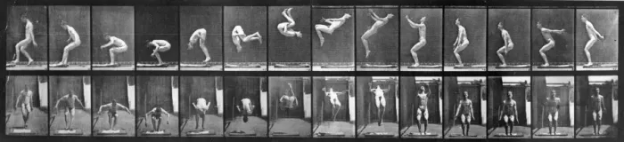 Framed Print : Acrobat. circa 1885: A photo-montage, by photographic pioneer Edweard Muybridge Framed Print : Acrobat. circa 1885: A photo-montage, by photographic pioneer Edweard Muybridge