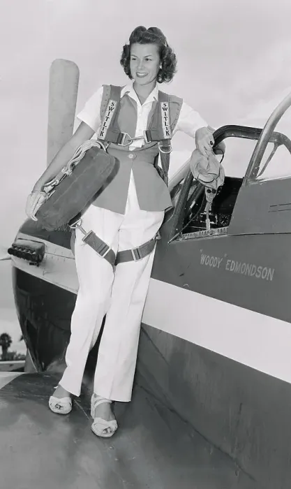 Framed Print : Acrobat Betty Skelton Standing Next to Airplane Framed Print : Acrobat Betty Skelton Standing Next to Airplane