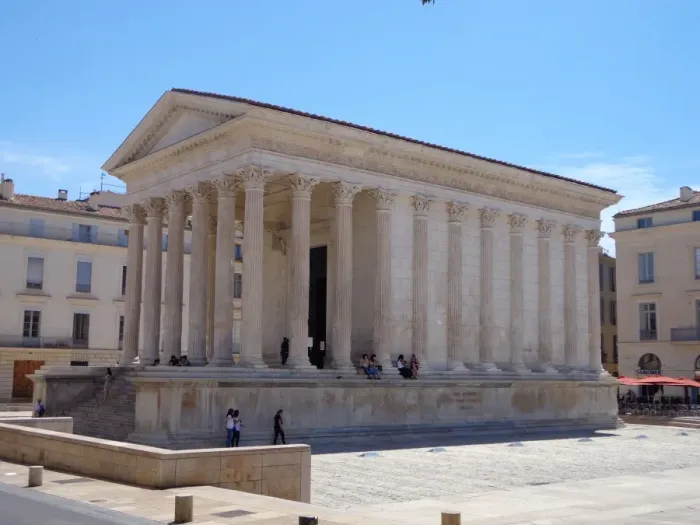 Framed Print : Acropole La Maison Carree of Nimes in France Framed Print : Acropole La Maison Carree of Nimes in France