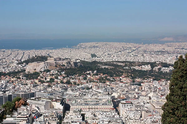 Acropolis from Lycavittos Hill in Athens