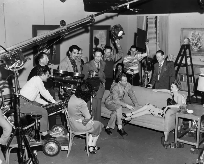 Framed Print : Action !. circa 1948: A film test at 20th Century Fox