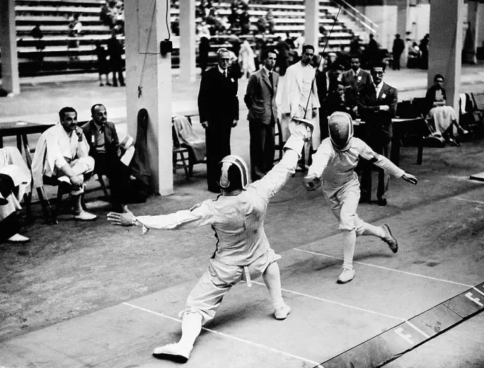 Framed Print : Action During Olympic Fencing Match Framed Print : Action During Olympic Fencing Match