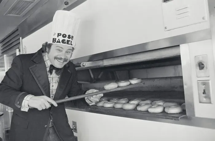 Framed Print : Actor Art Metrano at His Bagel Establishment in Hollywood