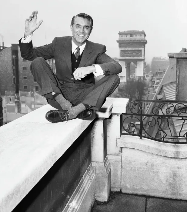 Framed Print : Actor Cary Grant on Balcony in Paris Framed Print : Actor Cary Grant on Balcony in Paris