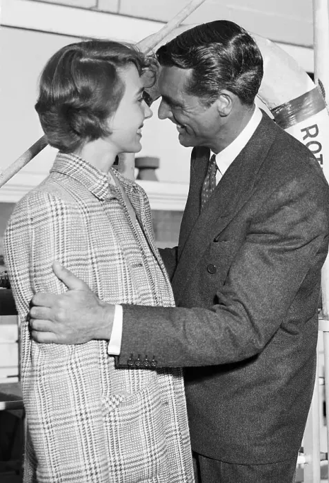 Framed Print : Actor Cary Grant Greets Actress Betsy Drake Framed Print : Actor Cary Grant Greets Actress Betsy Drake