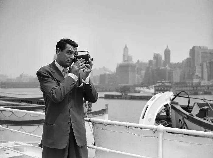 Framed Print : Actor Cary Grant Photographing New York Skyline Framed Print : Actor Cary Grant Photographing New York Skyline