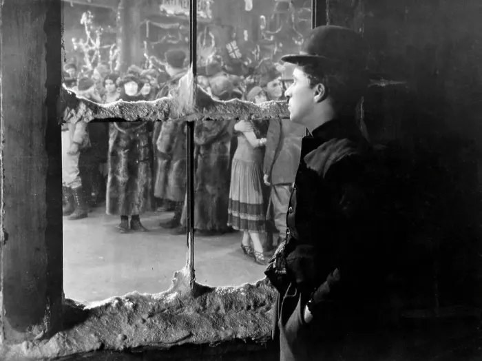 Framed Print : Actor Charlie Chaplin Peeping Through Window at Crowd Framed Print : Actor Charlie Chaplin Peeping Through Window at Crowd