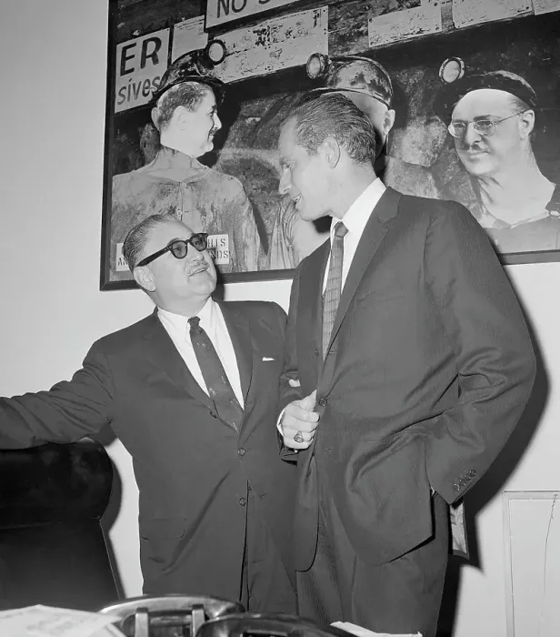 Framed Print : Actor Charlton Heston Conversing with Representative John H. Dent Framed Print : Actor Charlton Heston Conversing with Representative John H. Dent