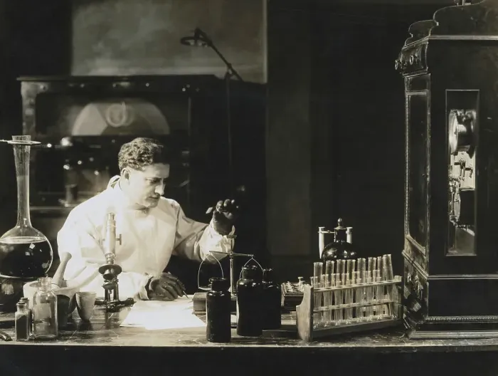 Framed Print : Actor F. X. Bushman in Laboratory Scene Framed Print : Actor F. X. Bushman in Laboratory Scene