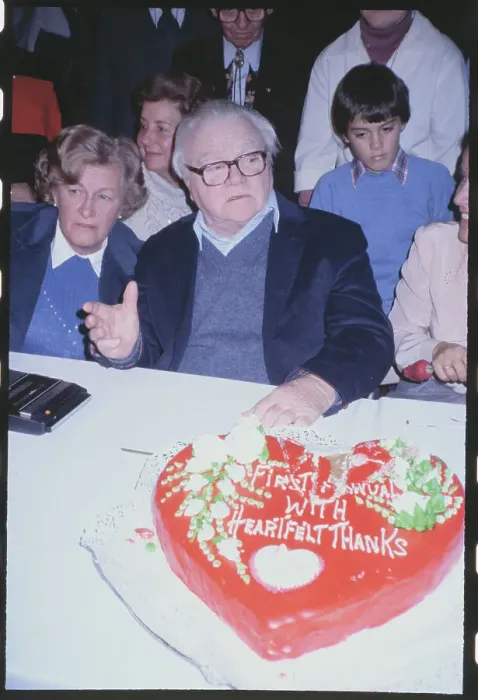 Framed Print : Actor James Cagney Posing with His Birthday Party Cake Framed Print : Actor James Cagney Posing with His Birthday Party Cake