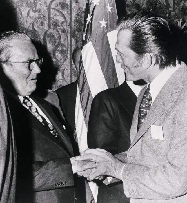 Framed Print : Actor Kirk Douglas Greeting Yugoslav Leader Josip Broz Tito Framed Print : Actor Kirk Douglas Greeting Yugoslav Leader Josip Broz Tito