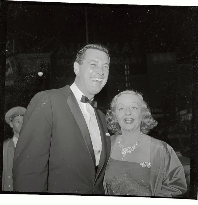 Framed Print : Actor Rock Hudson Escorting Tallulah Bankhead Framed Print : Actor Rock Hudson Escorting Tallulah Bankhead