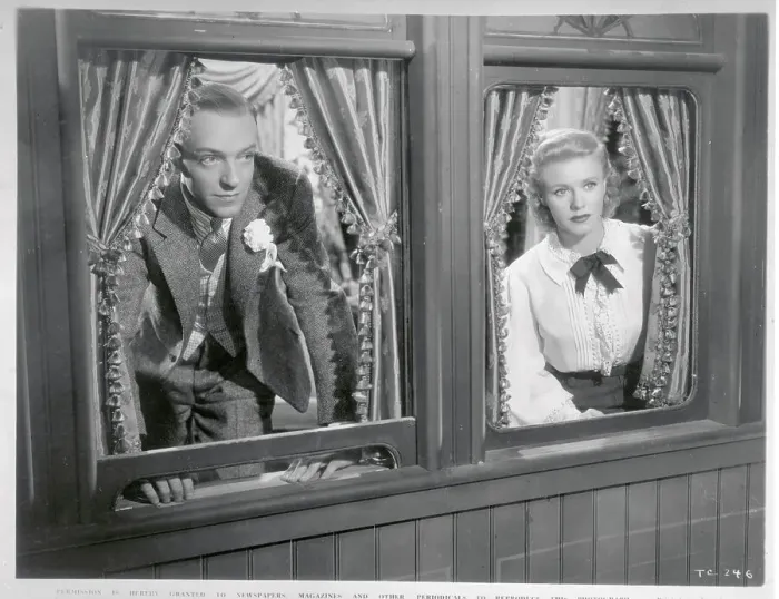 Framed Print : Actors Fred Astaire and Ginger Rogers Peering from Windows Framed Print : Actors Fred Astaire and Ginger Rogers Peering from Windows