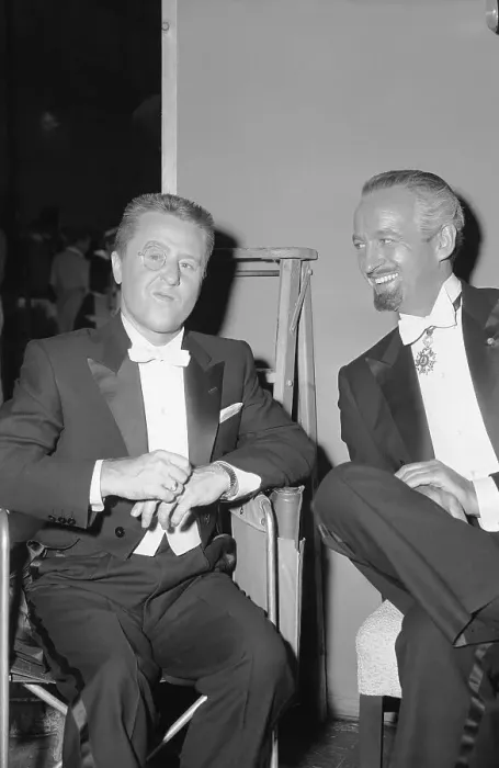 Framed Print : Actors George Gobel and David Niven in Tuxedos Framed Print : Actors George Gobel and David Niven in Tuxedos