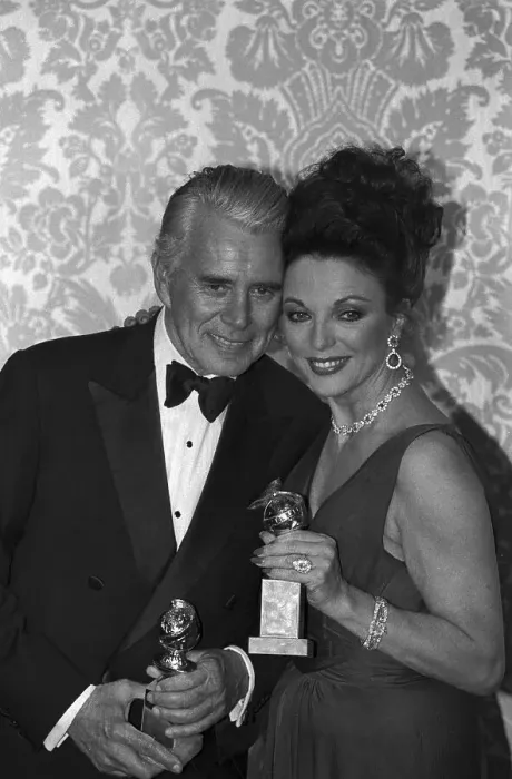 Framed Print : Actors Joan Collins and John Foresythe Framed Print : Actors Joan Collins and John Foresythe