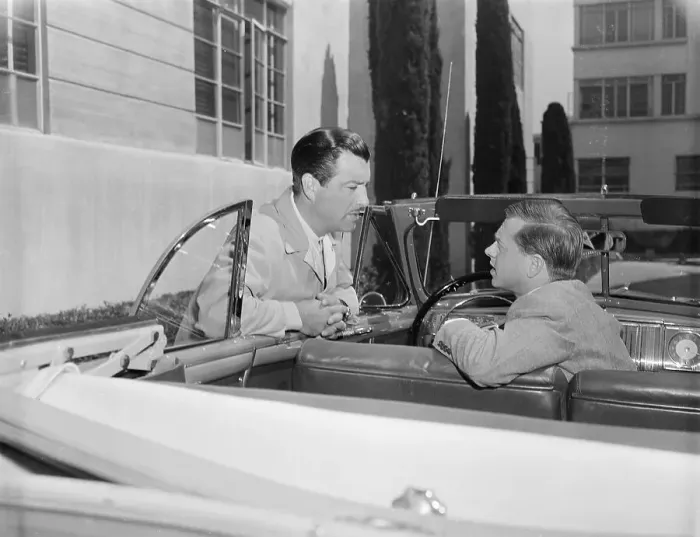 Framed Print : Actors Mickey Rooney and Robert Taylor Framed Print : Actors Mickey Rooney and Robert Taylor