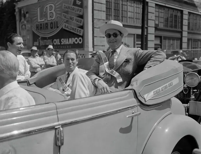 Framed Print : Actors Riding in Screen Actors Guild Car
