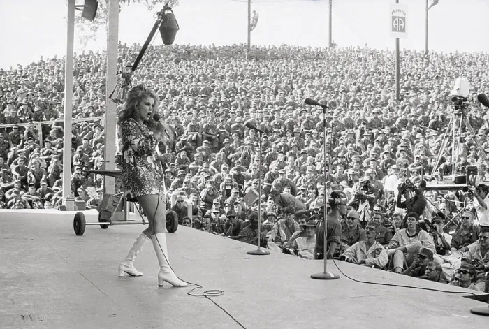 Framed Print : Actress Ann-Margret Entertaining Troops Framed Print : Actress Ann-Margret Entertaining Troops