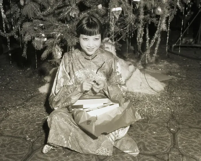 Framed Print : Actress Anna May Wong Under Christmas Tree Framed Print : Actress Anna May Wong Under Christmas Tree
