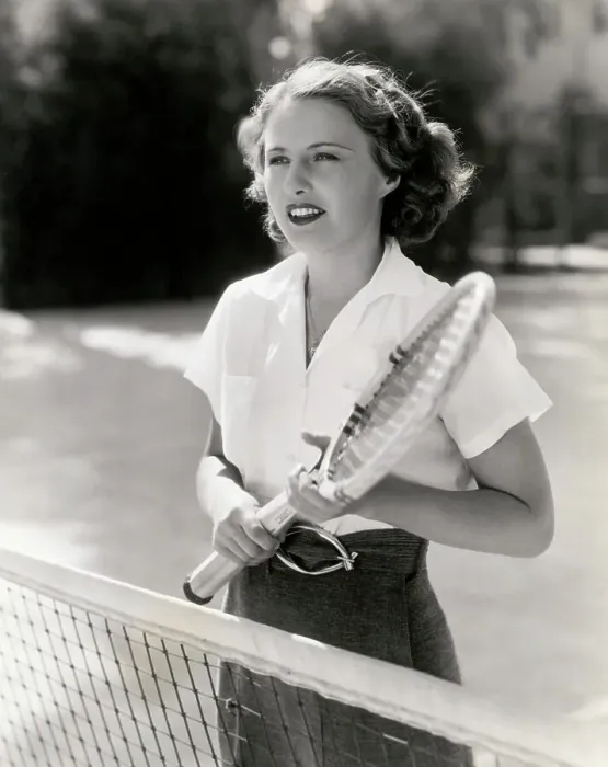 Framed Print : Actress Barbara Stanwyck Playing Tennis Framed Print : Actress Barbara Stanwyck Playing Tennis