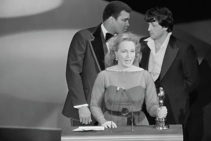 Framed Print : Actress Beatrice Straight Receiving Oscar