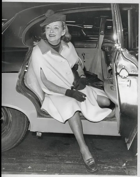 Framed Print : Actress Bette Davis Exiting Car Framed Print : Actress Bette Davis Exiting Car
