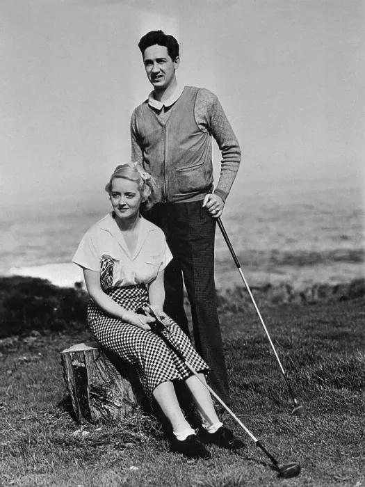 Framed Print : Actress Bette Davis With Harmon Nelson on the Green