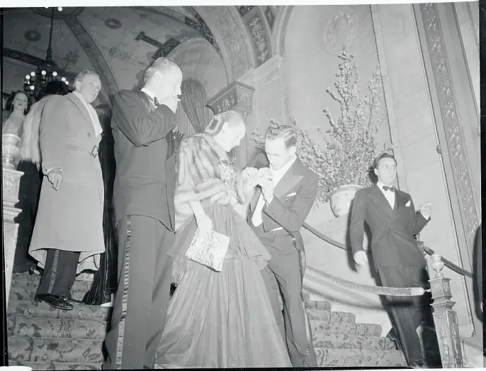 Framed Print : Actress Bette Davis and Husband at Academy Dinner Event With Friend Framed Print : Actress Bette Davis and Husband at Academy Dinner Event With Friend