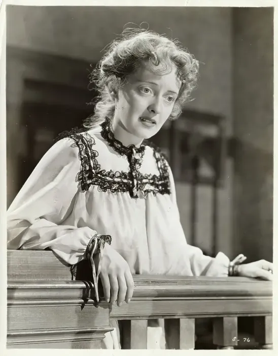 Framed Print : Actress Bette Davis With a Pondering Look on Staircase Balcony Framed Print : Actress Bette Davis With a Pondering Look on Staircase Balcony