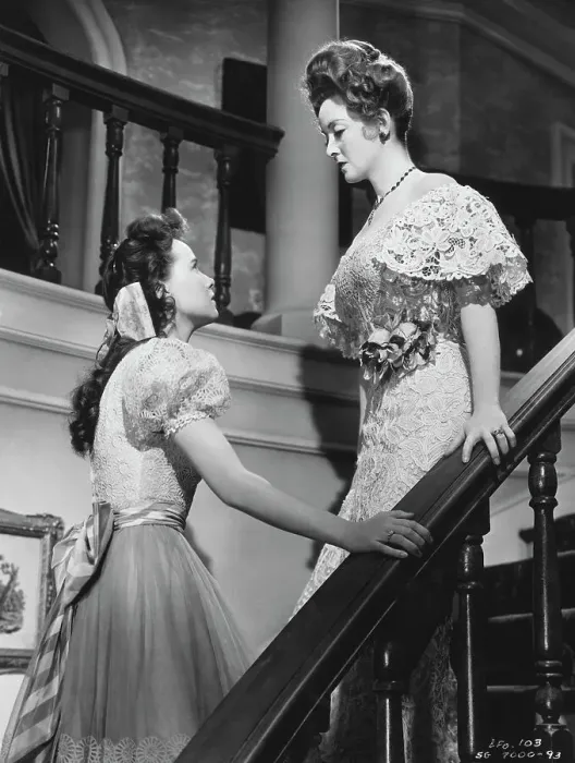 Framed Print : Actress Bette Davis on Stairway With Teresa Wright r in The Little Foxes Framed Print : Actress Bette Davis on Stairway With Teresa Wright r in The Little Foxes