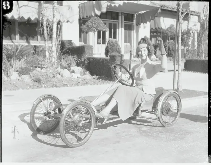 Framed Print : Actress Betty Blythe Riding Motored Vehicle Around Hollywood Lot Framed Print : Actress Betty Blythe Riding Motored Vehicle Around Hollywood Lot