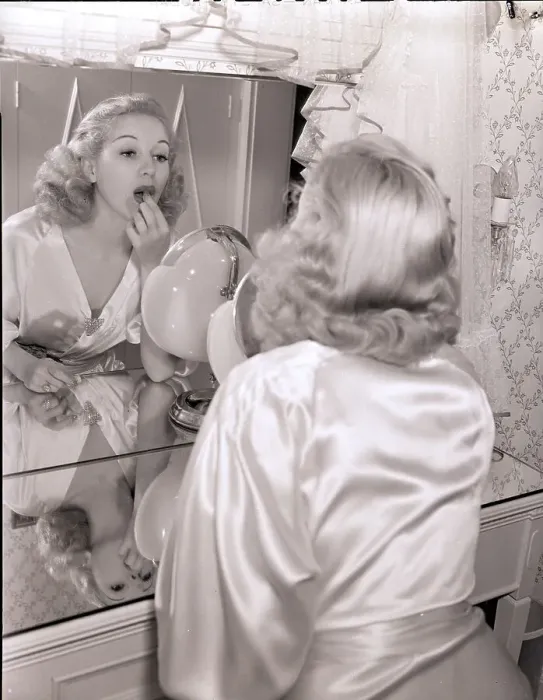 Framed Print : Actress Betty Grable Applying Lipstick Framed Print : Actress Betty Grable Applying Lipstick
